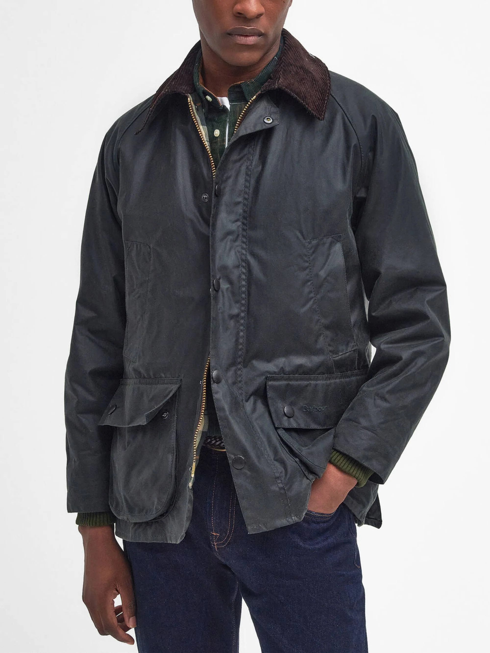 Barbour Corduroy Spread Collar Long Sleeve Coat for Men - Image 2