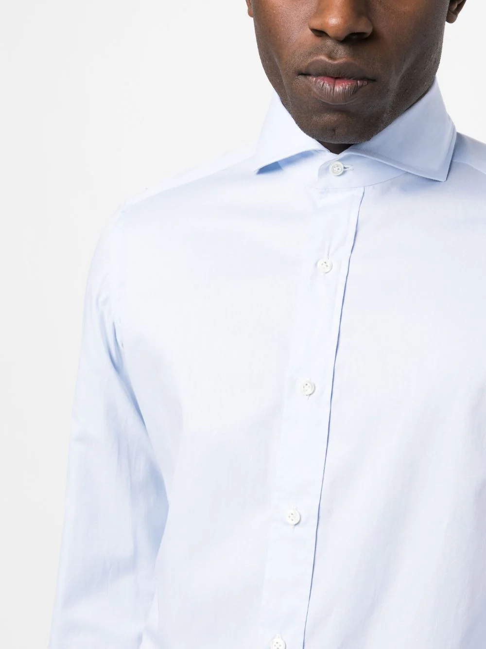 Borrelli Light Cotton Long Sleeve Button-Up Shirt for Men - Image 4