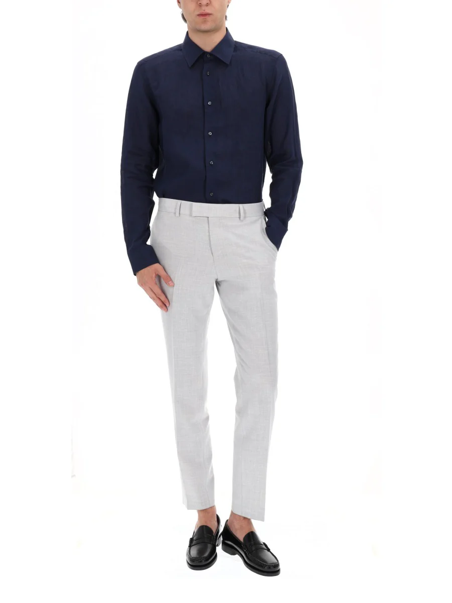 Boss Camel Linen Button-Up Shirt for Men - Image 3