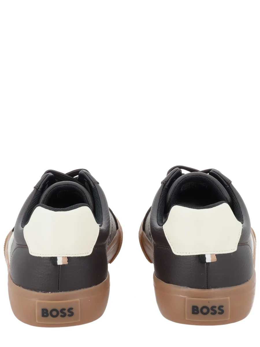 BOSS Grained Faux-leather Trainers with Leather Trims - Image 2