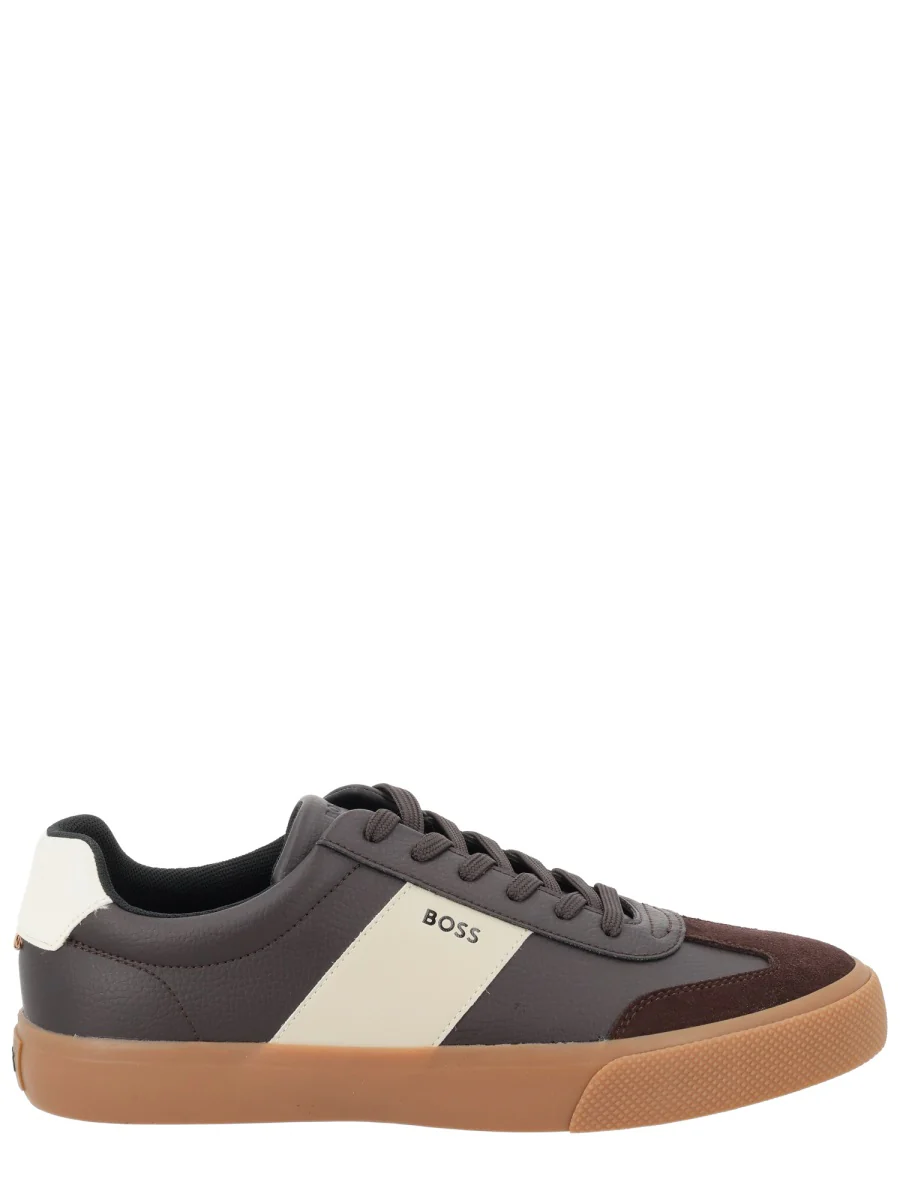 BOSS Grained Faux-leather Trainers with Leather Trims - Image 5