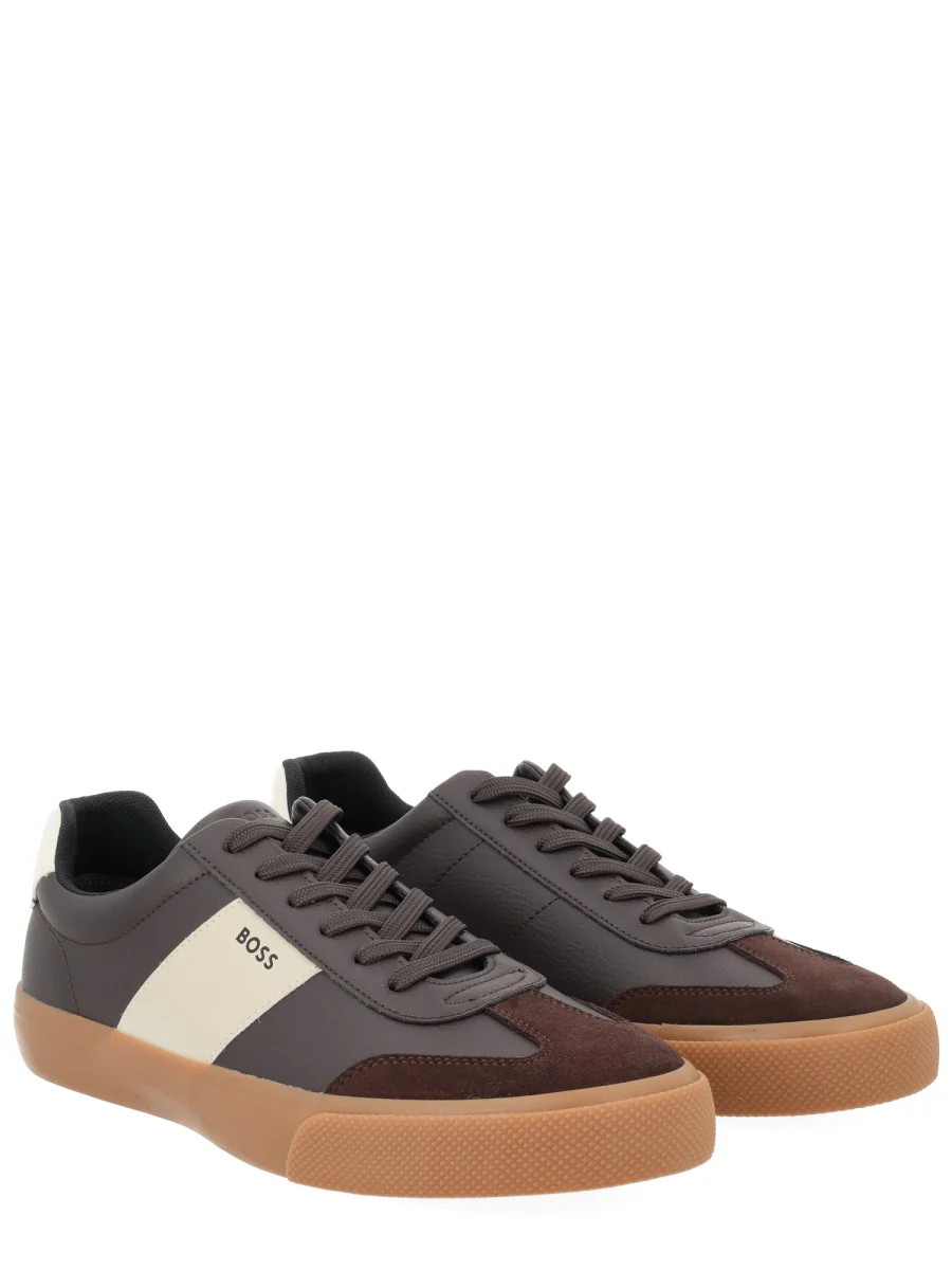 BOSS Grained Faux-leather Trainers with Leather Trims - Image 6