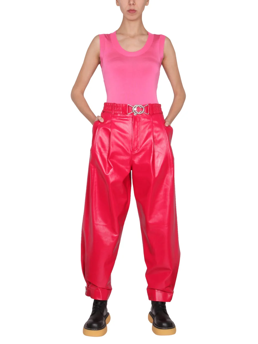 BOTTEGA VENETA Cropped Leather Pants - Image 2