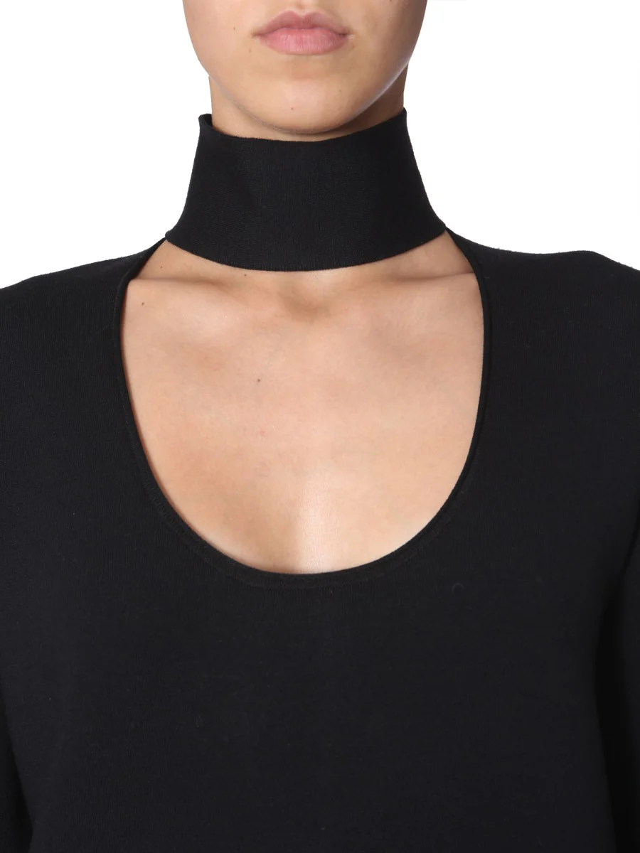 BOTTEGA VENETA Embellished Gathered Jersey Midi Dress - Image 4