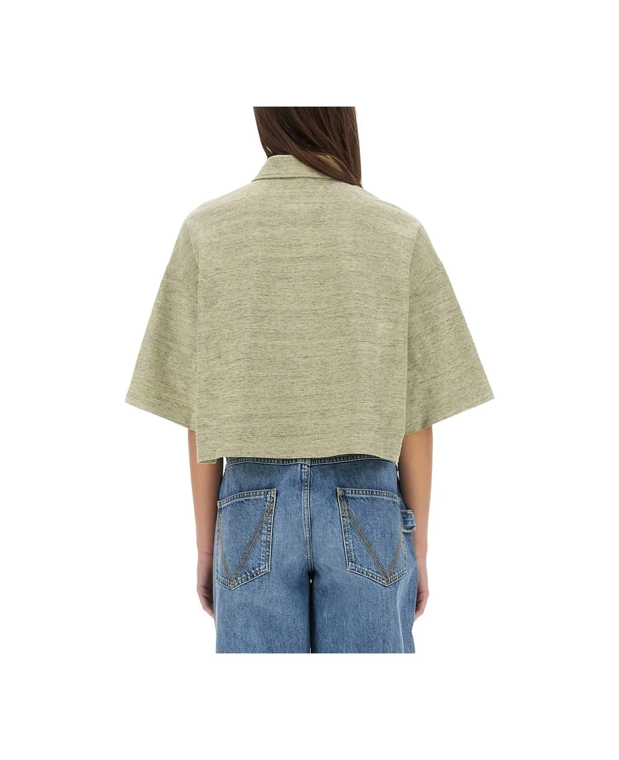 BOTTEGA VENETA POLO in COTONE PIQUÉ EFFETTO CREPE de CHINE - Image 3