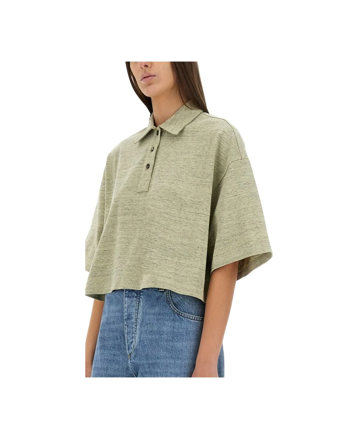BOTTEGA VENETA POLO in COTONE PIQUÉ EFFETTO CREPE de CHINE - Image 4