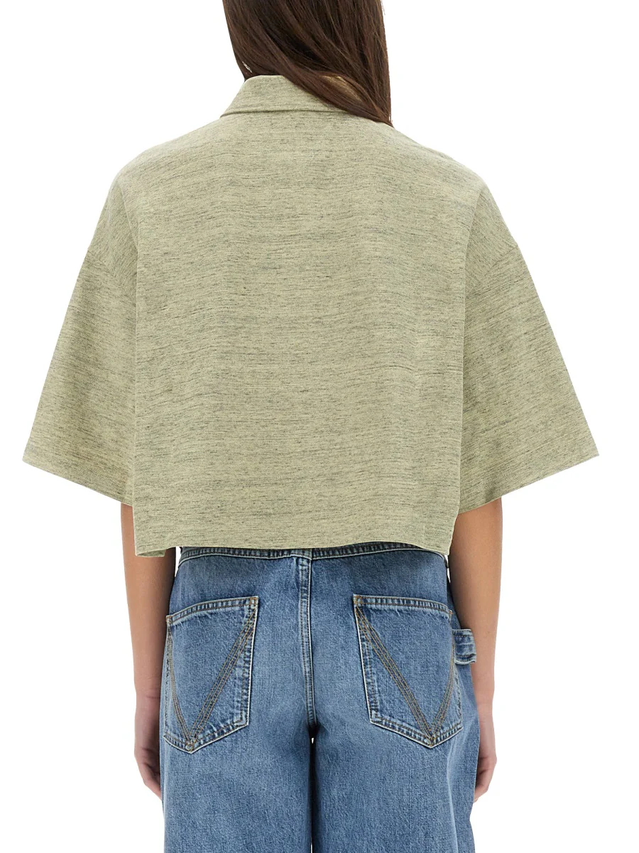BOTTEGA VENETA POLO in COTONE PIQUÉ EFFETTO CREPE de CHINE - Image 7