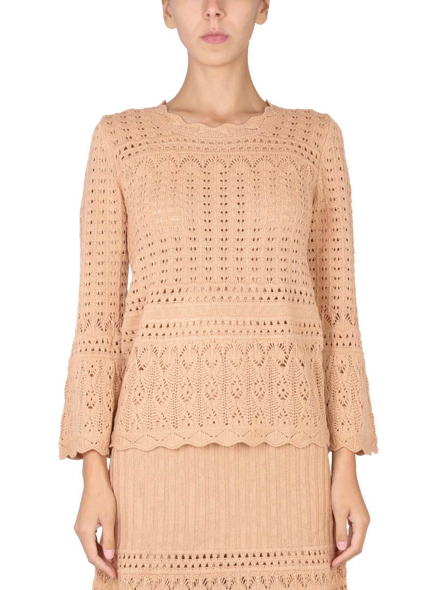 BOUTIQUE MOSCHINO Wool Blend Crew Neck Sweater