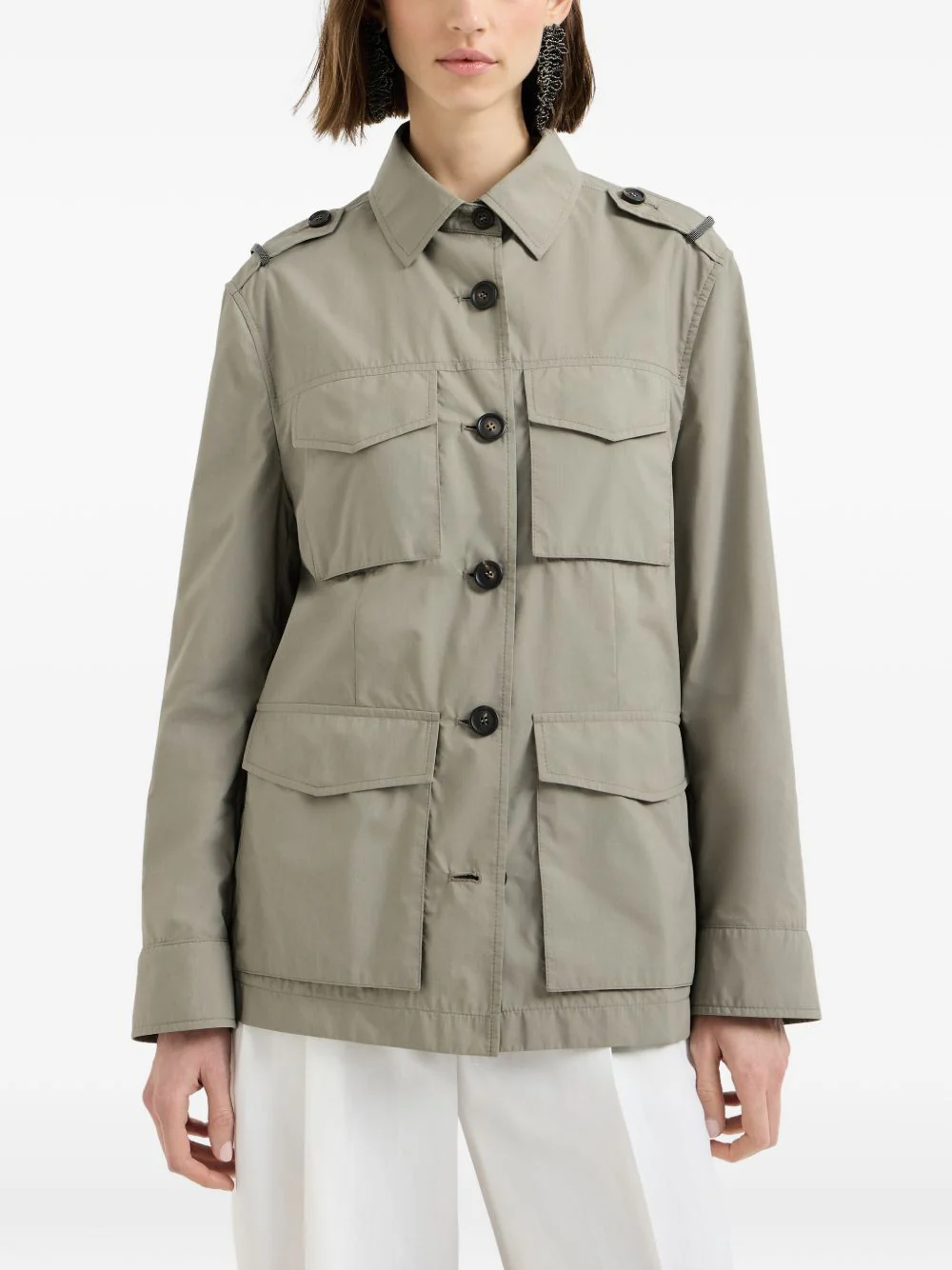 BRUNELLO CUCINELLI Corduroy-Trimmed Cotton-Blend Field Jacket - Image 2
