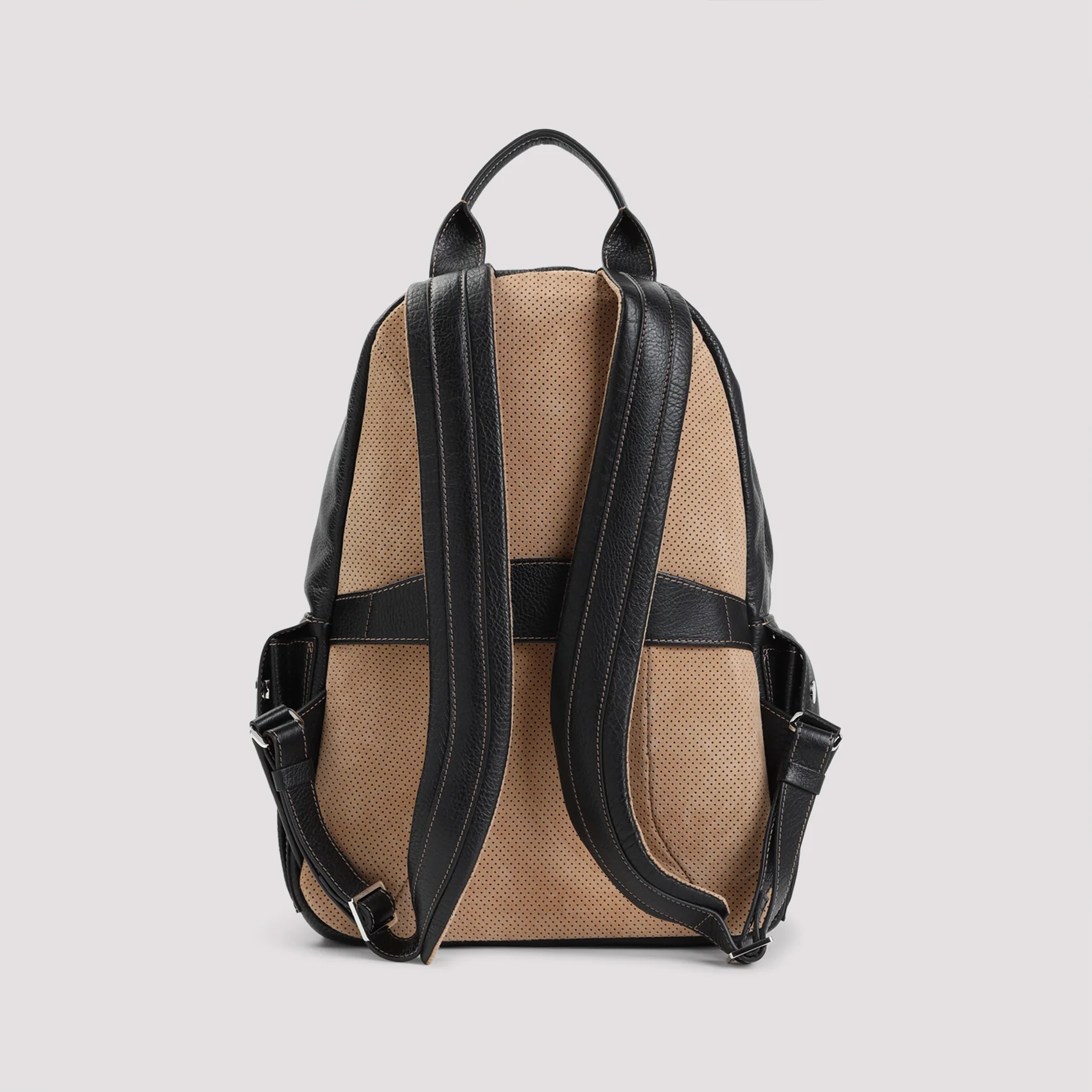 Brunello Cucinelli Grained Leather Backpack with Compartments (W 32cm, H 44cm, D 17cm) - Image 5