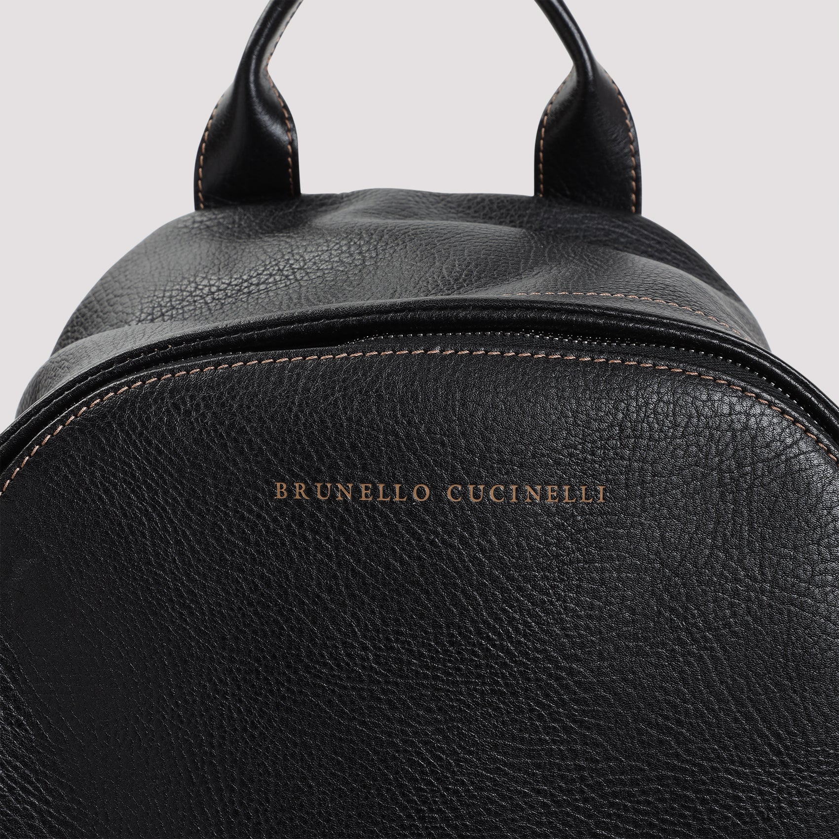 Brunello Cucinelli Grained Leather Backpack with Compartments (W 32cm, H 44cm, D 17cm) - Image 7
