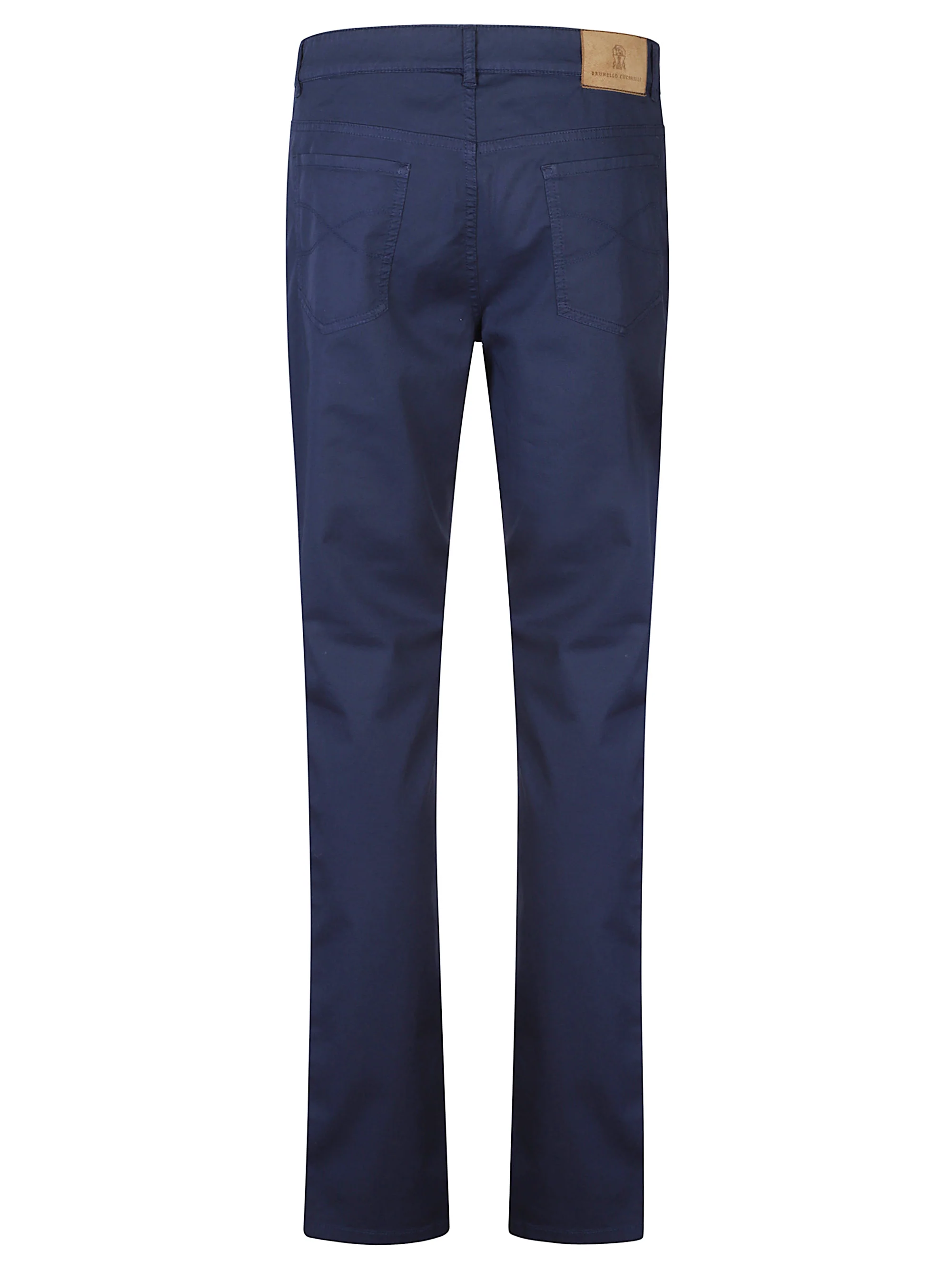 Brunello Cucinelli Straight Leg Cotton Trousers with Logo - Image 2