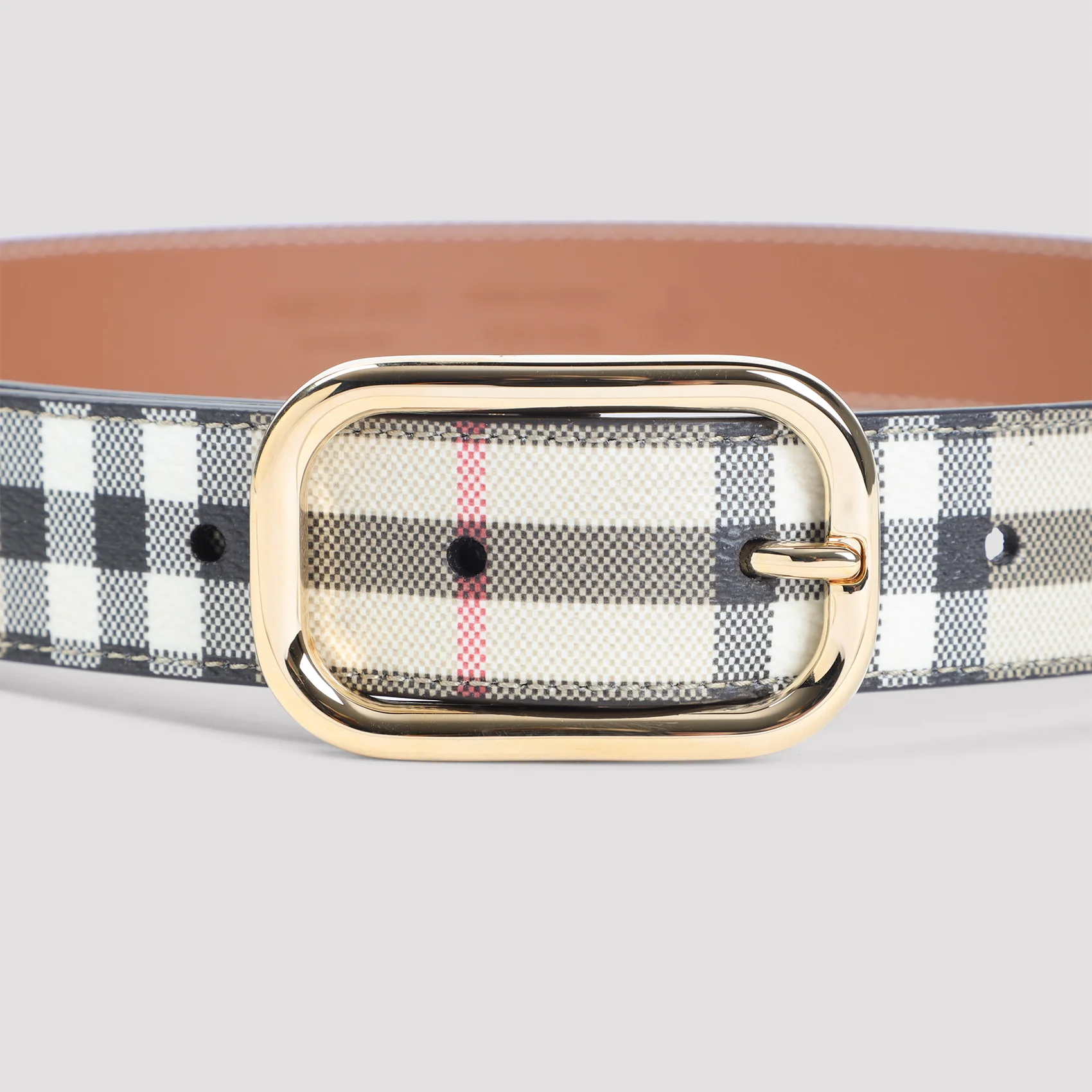 Burberry Check Belt in 3cm Width - Image 4