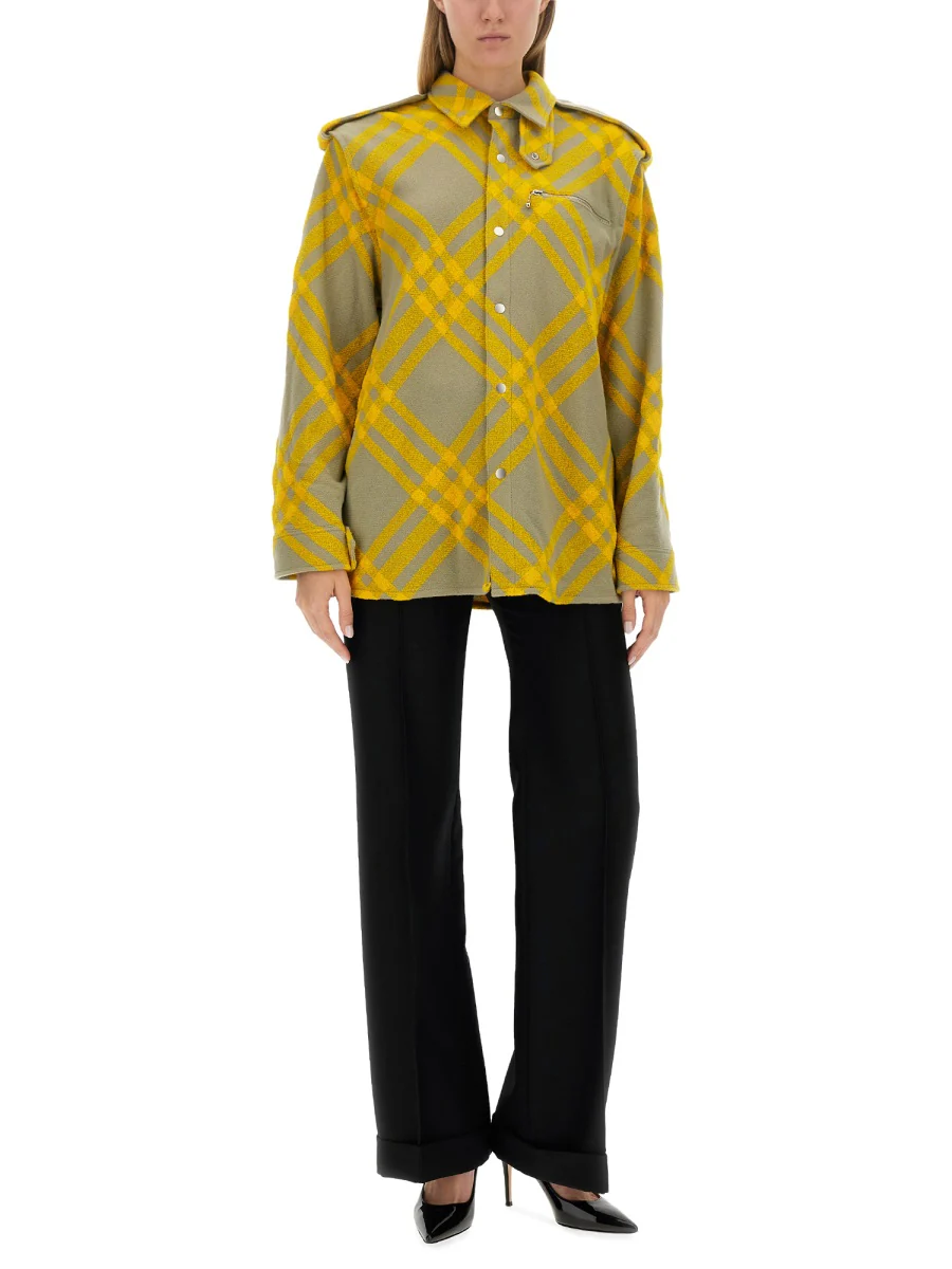 BURBERRY Check Wool Blend Shirt - Image 2