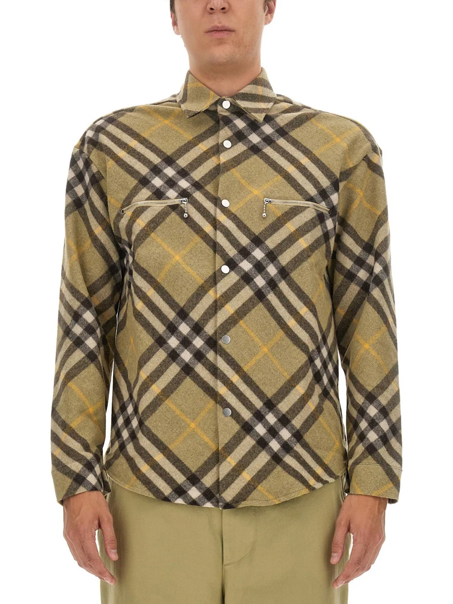 BURBERRY Check Wool Shirt