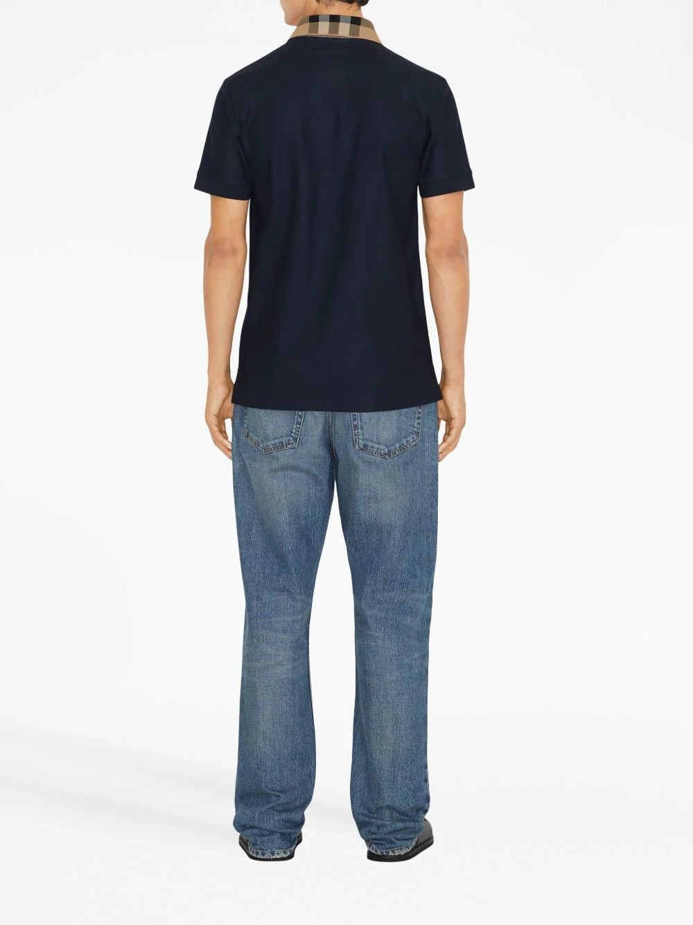 Burberry Classic Polo Shirt with Check Collar - Short Sleeve - Image 7