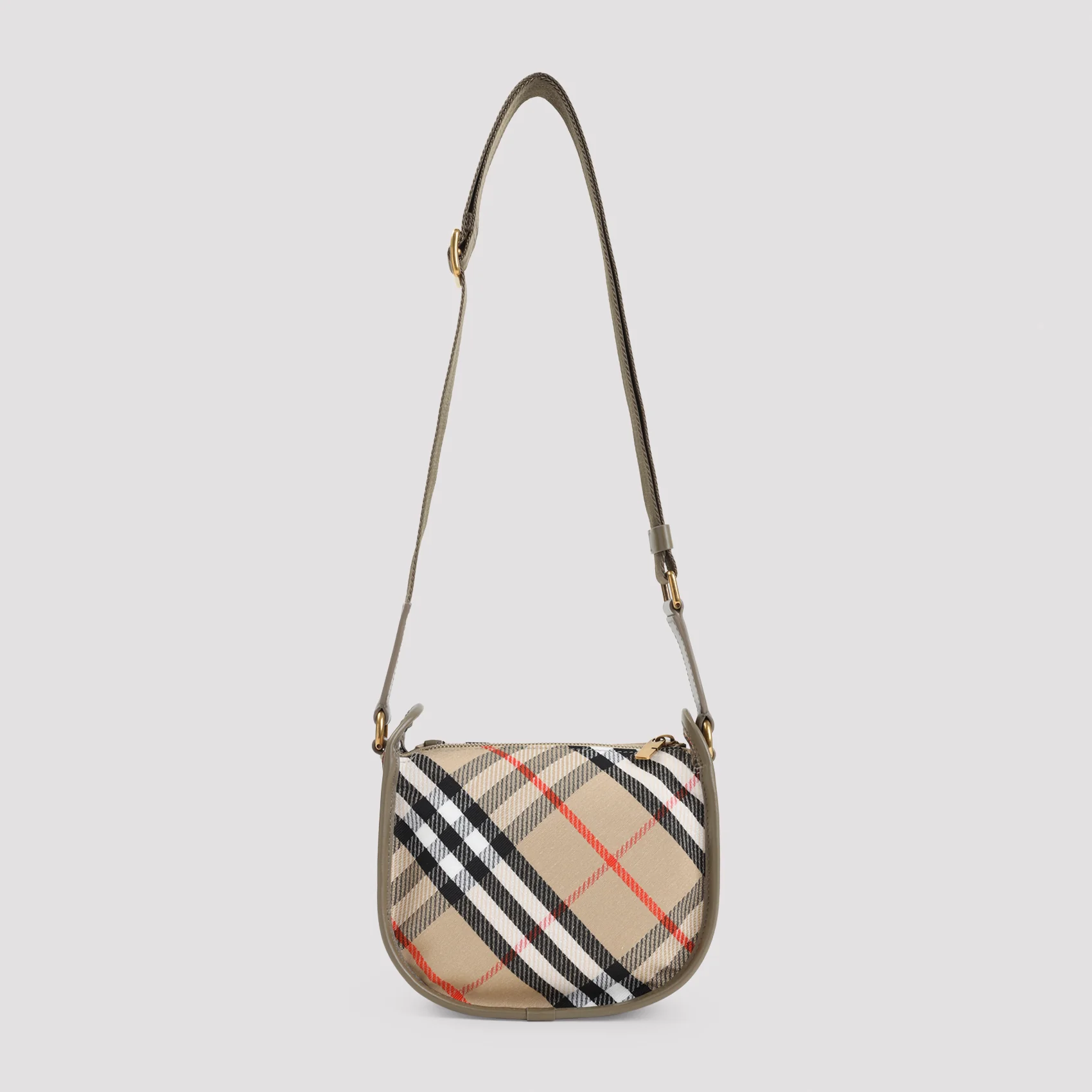 Burberry Mini Clip Messenger Handbag with Canvas and Leather Trim, W:20cm H:16cm D:8cm - Image 4