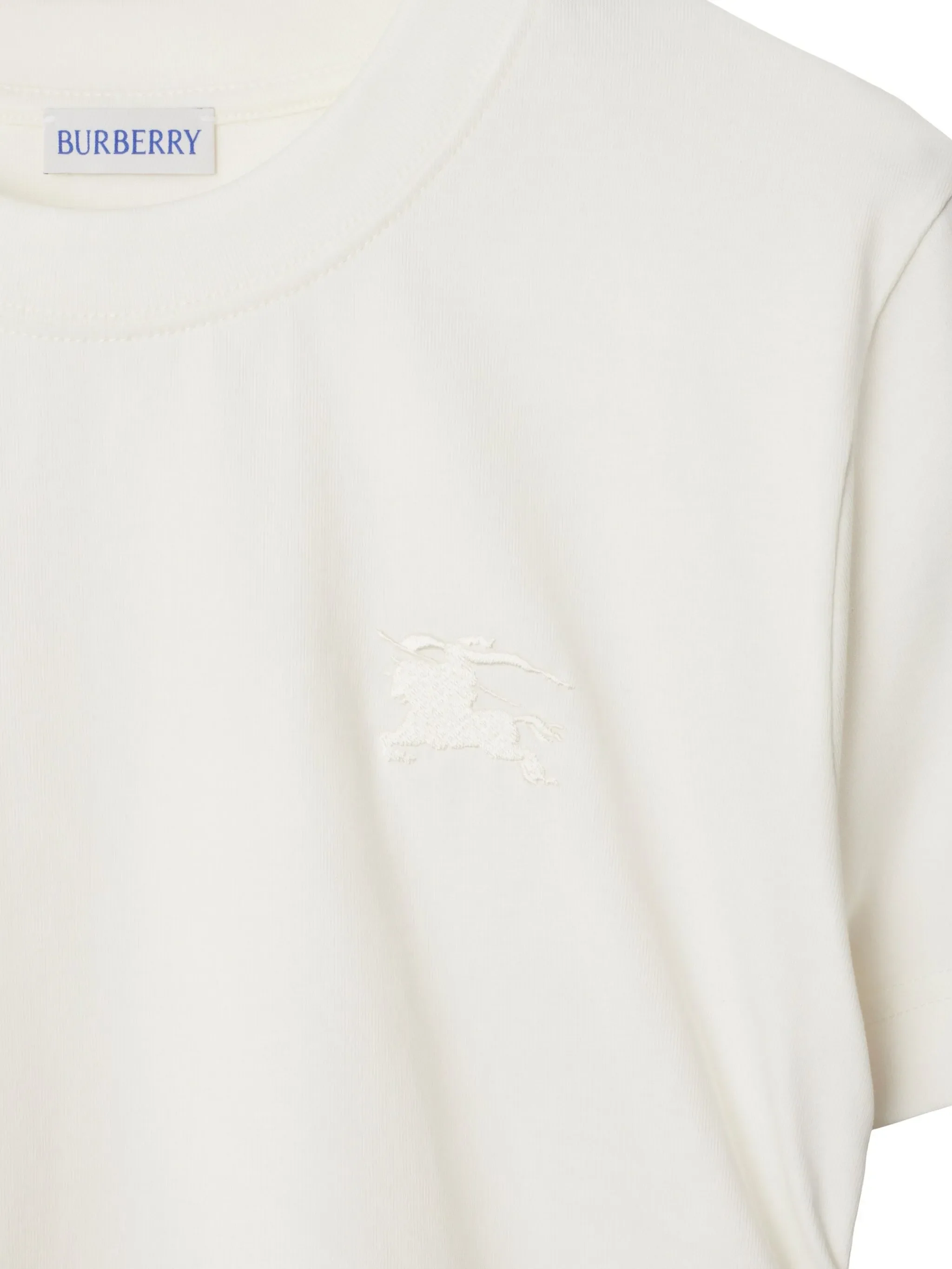 Burberry Ribbed Neckline Equestrian Knight Embroidered T-Shirt - Size S - Image 4