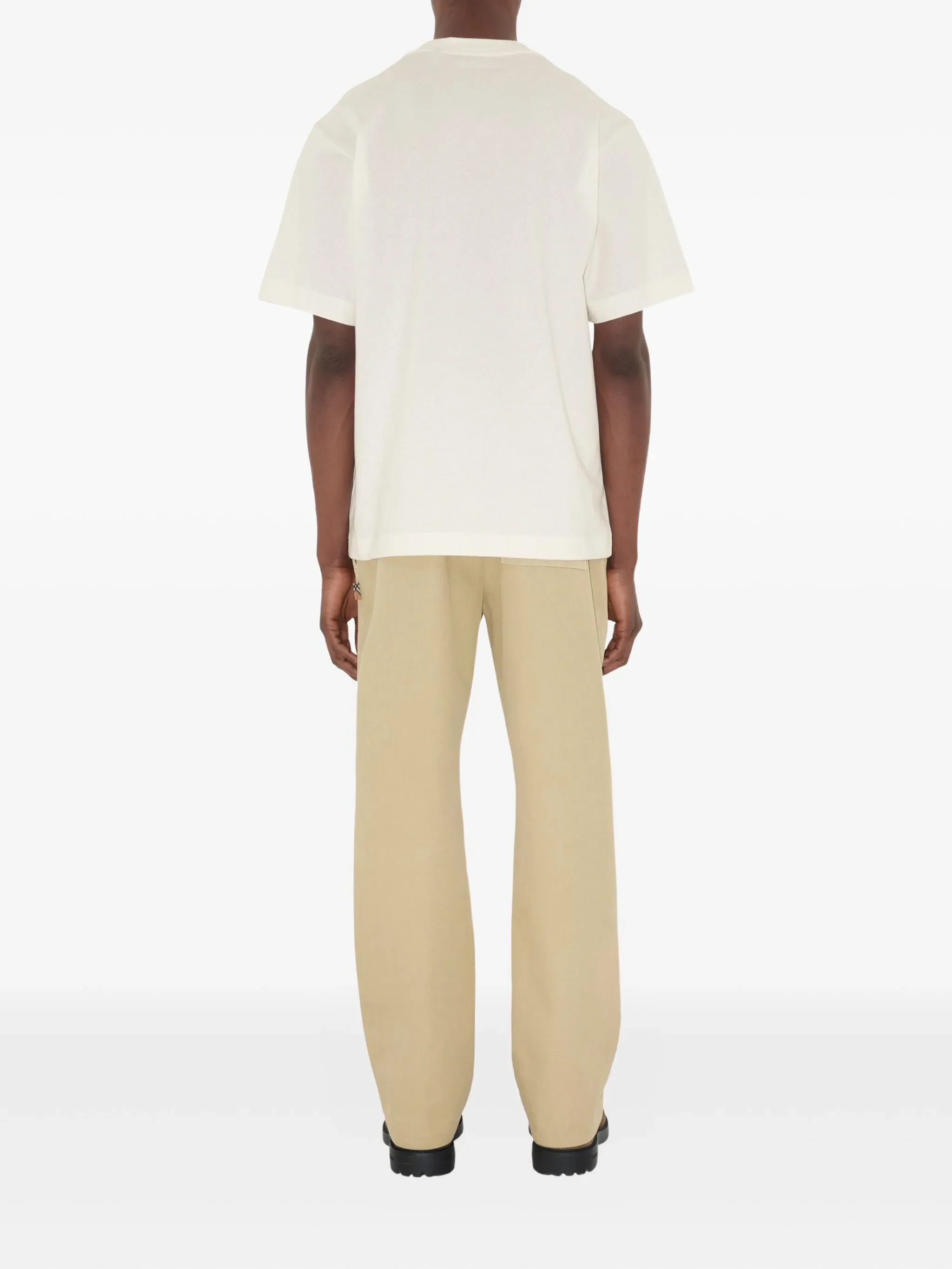 Burberry Ribbed Trim Equestrian Logo Tee - Size M - Image 3