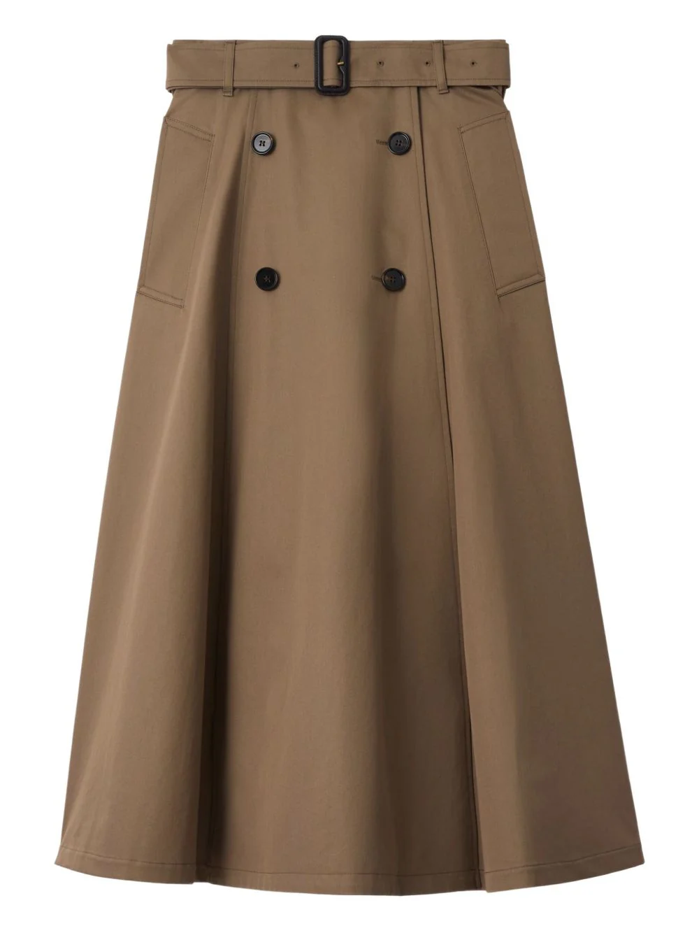 BURBERRY Skirt with Adjustable Belt and Button Closure in Cotton Woman - Image 6
