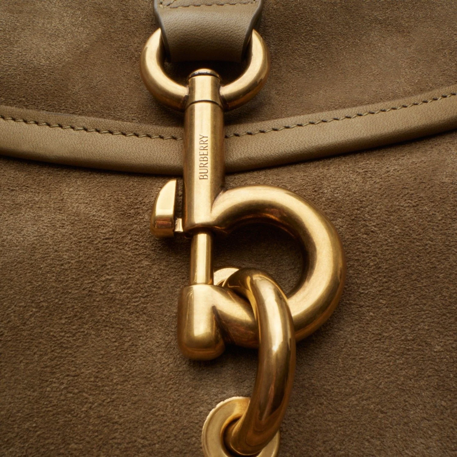 Burberry Suede Clip Messenger Crossbody Bag - Image 4