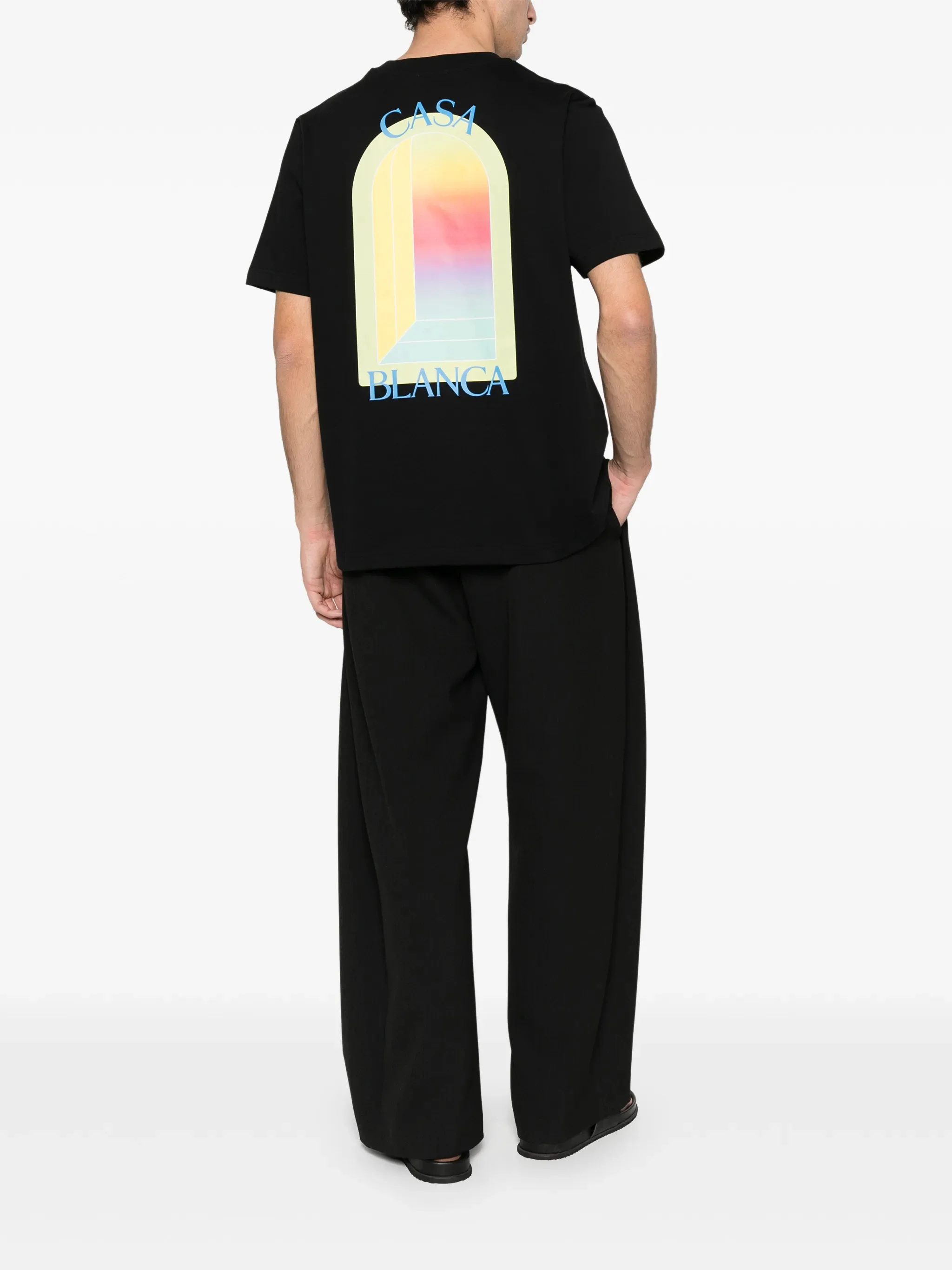 Casablanca Chest Graphic Straight Hem Cotton T-Shirt - Image 2