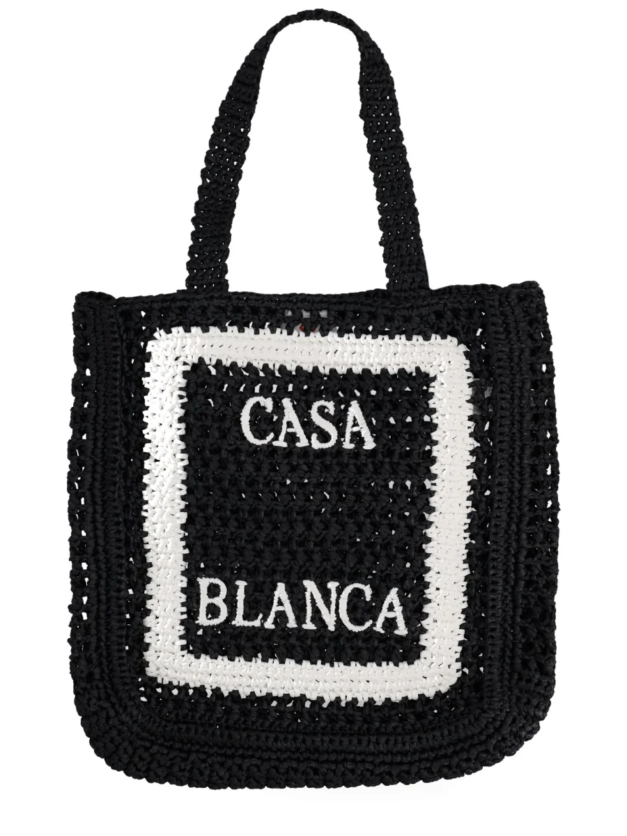 CASABLANCA Woven Logo Tote Bag