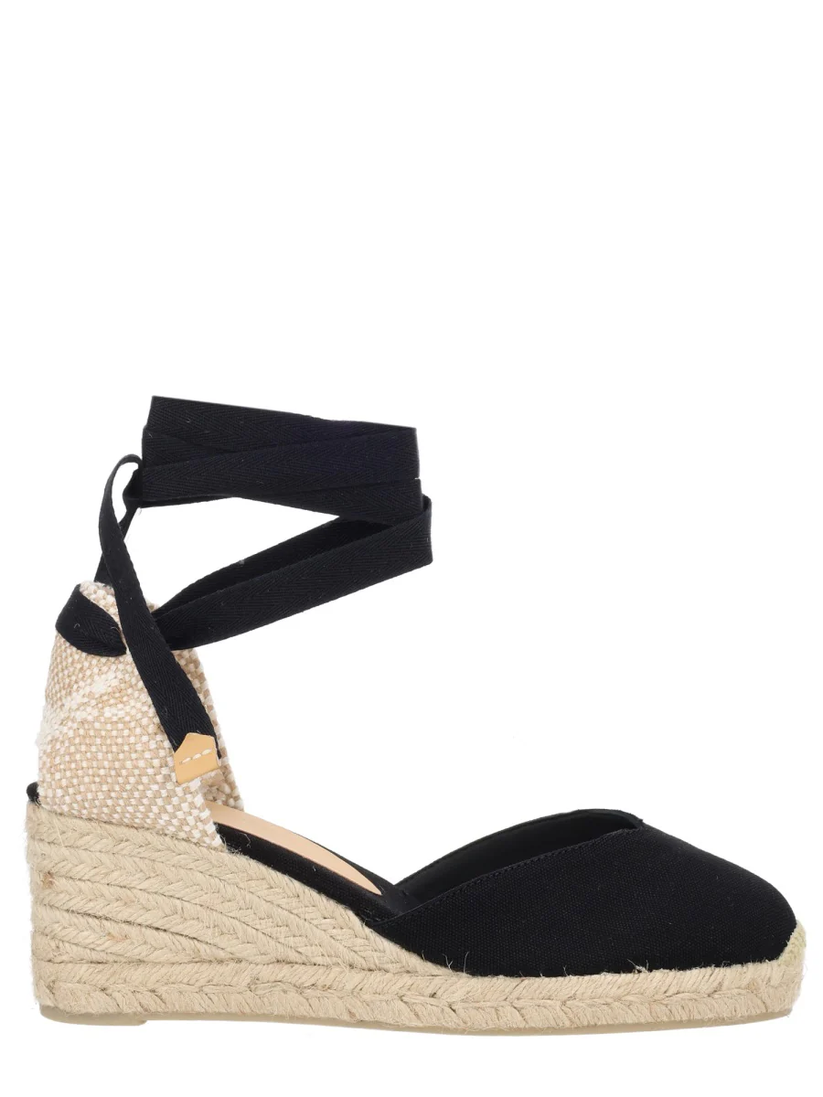 Castaner Woven Cotton and Leather Heeled Sandals