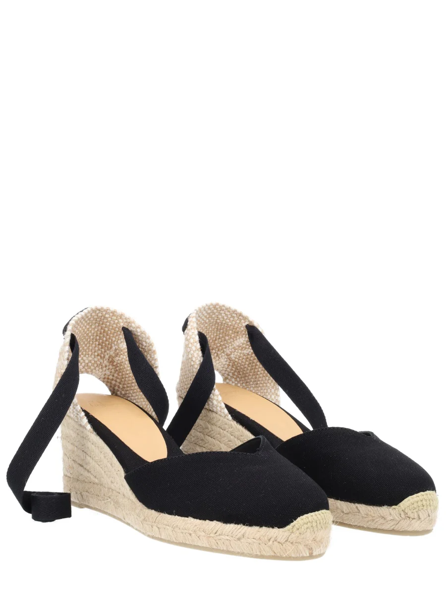Castaner Woven Cotton and Leather Heeled Sandals - Image 3