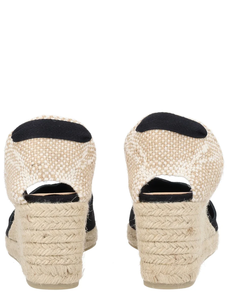Castaner Woven Cotton and Leather Heeled Sandals - Image 4