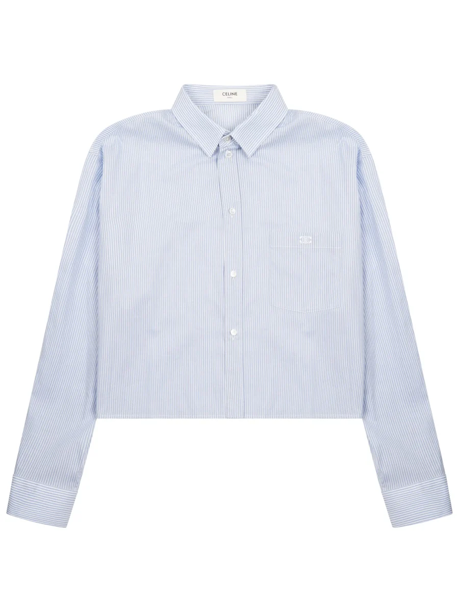Celine Cropped Cotton Shirt with Loose Fit