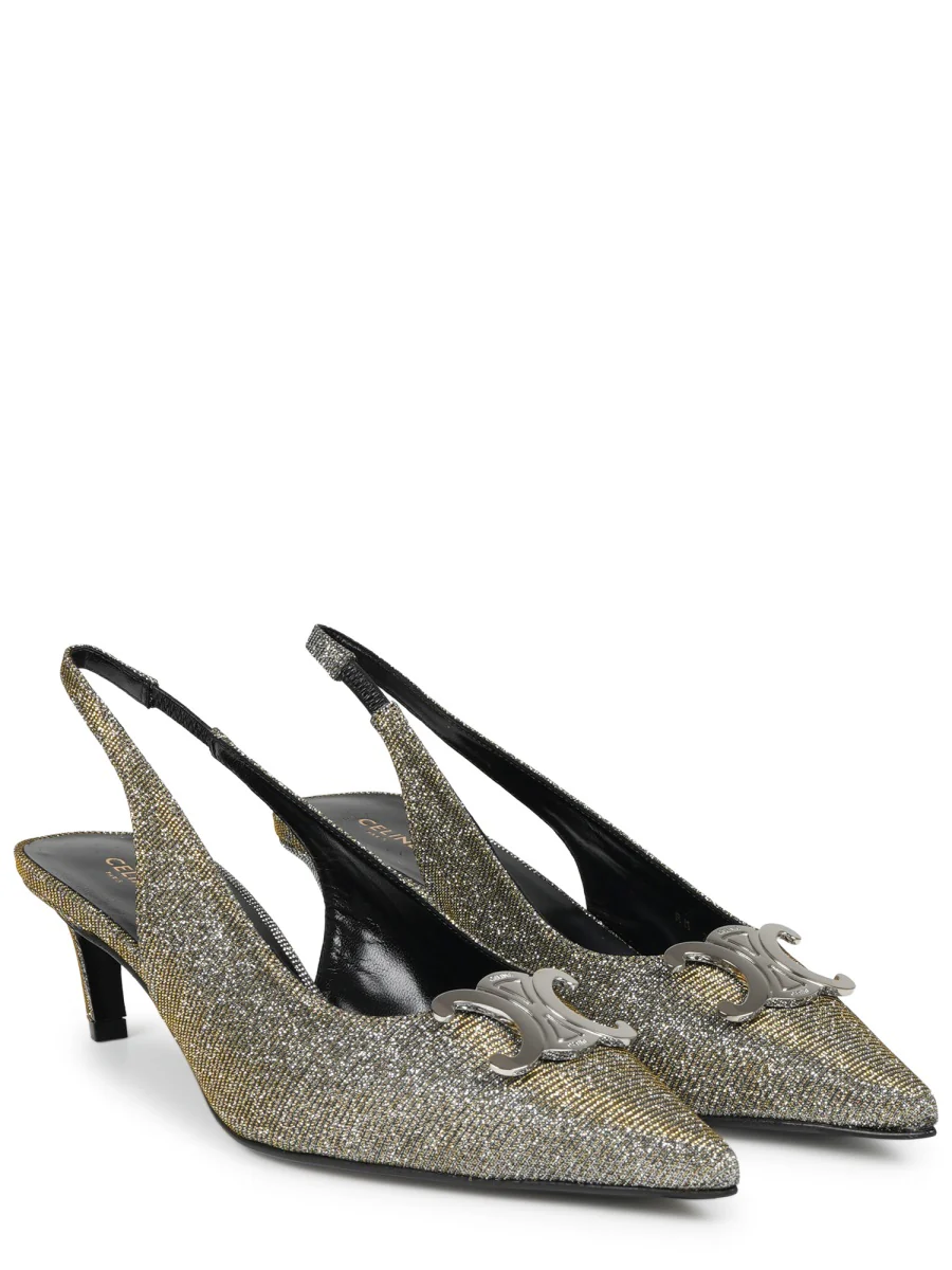 Celine Iridescent Triomphe Slingback Flats 50 - Image 2