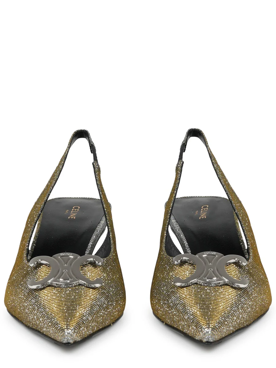 Celine Iridescent Triomphe Slingback Flats 50 - Image 3