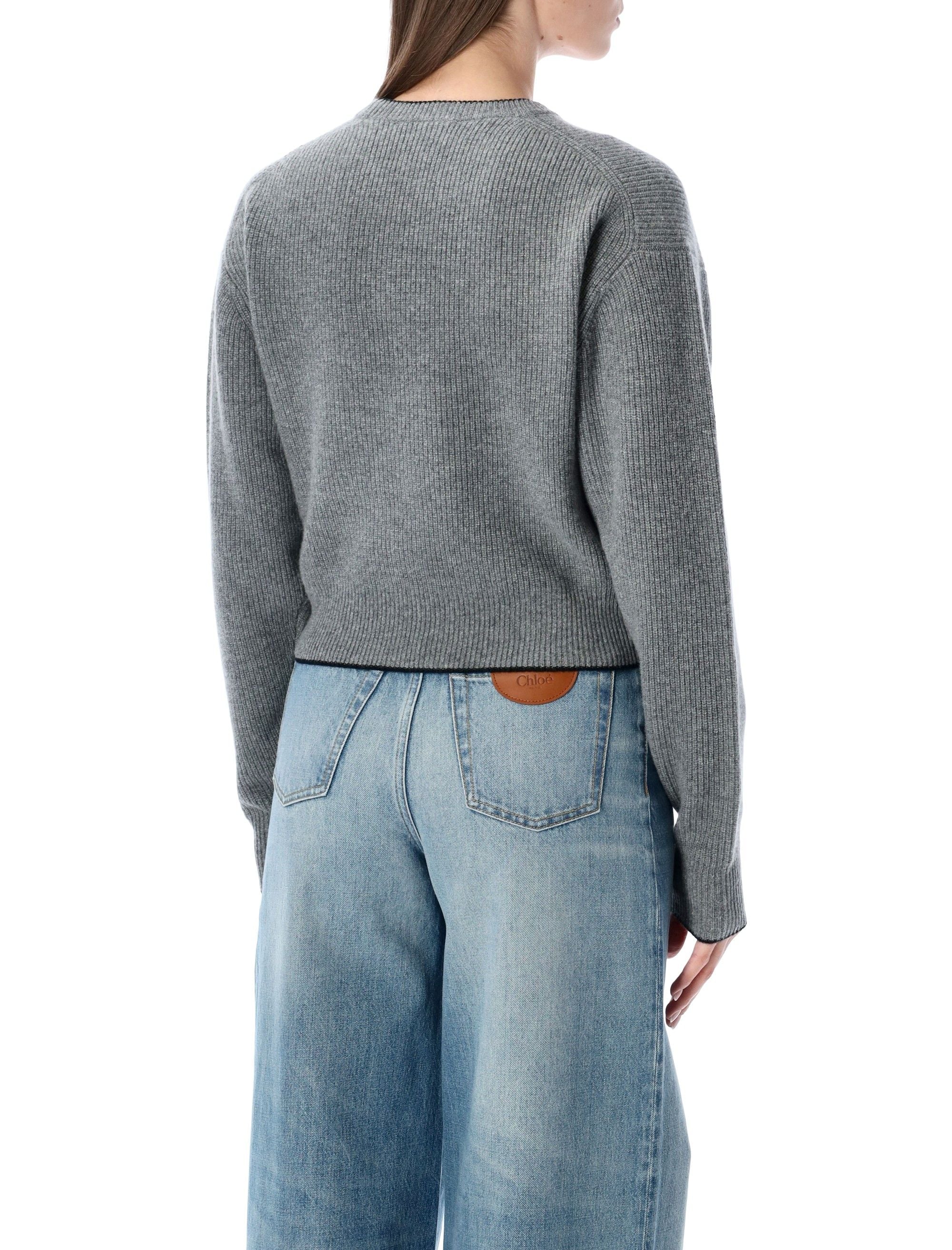 Chloé Fitted Ribbed Knit Sweater - Size S - Image 2