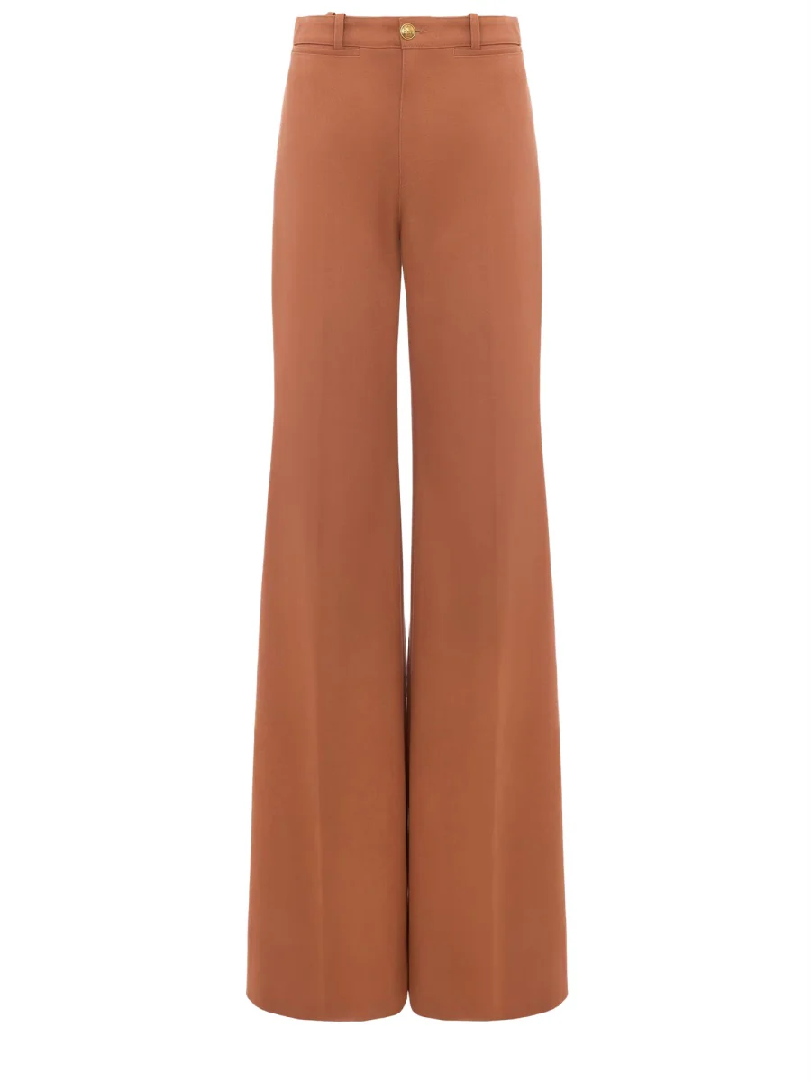 CHLOÉ High-rise Cotton Canvas Flared Pants
