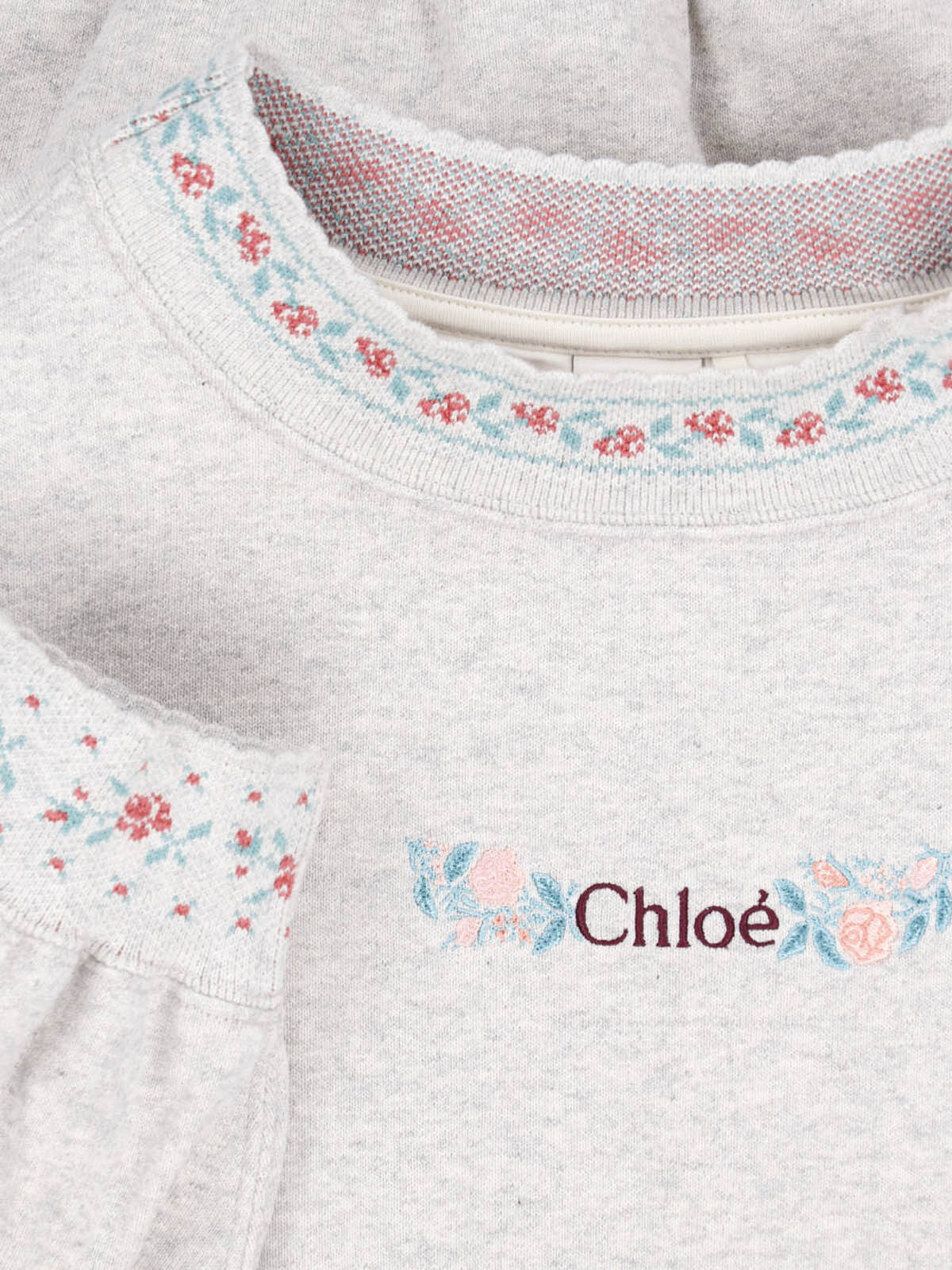 Chloé-Inspired Cotton Ribbed Sweater with Embroidered Details - Image 3