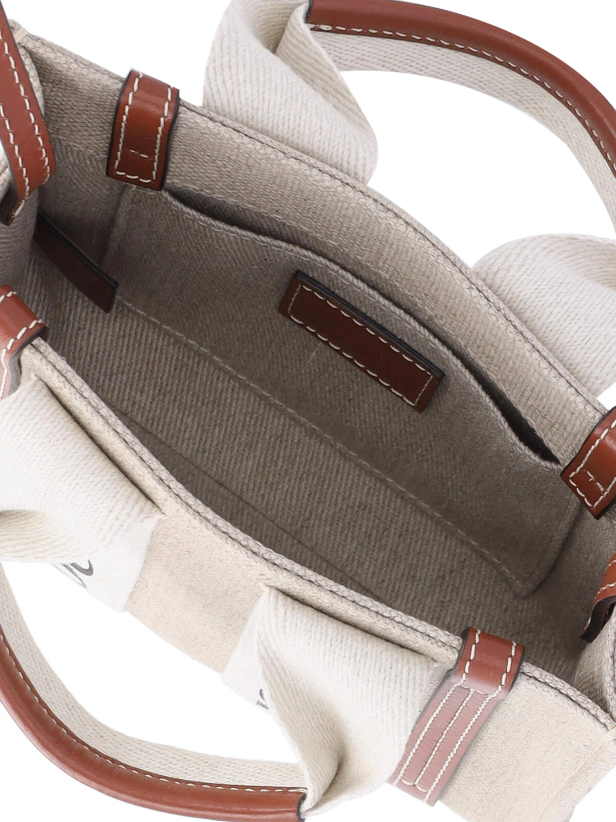 Chloé Linen and Calf Leather Handbag - Image 4