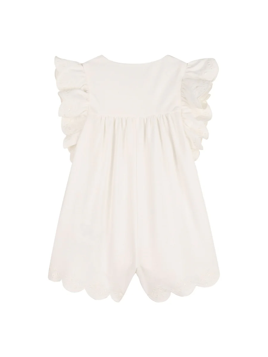 Chloé Mini Cotton Short Overalls for Baby Girls - Image 2