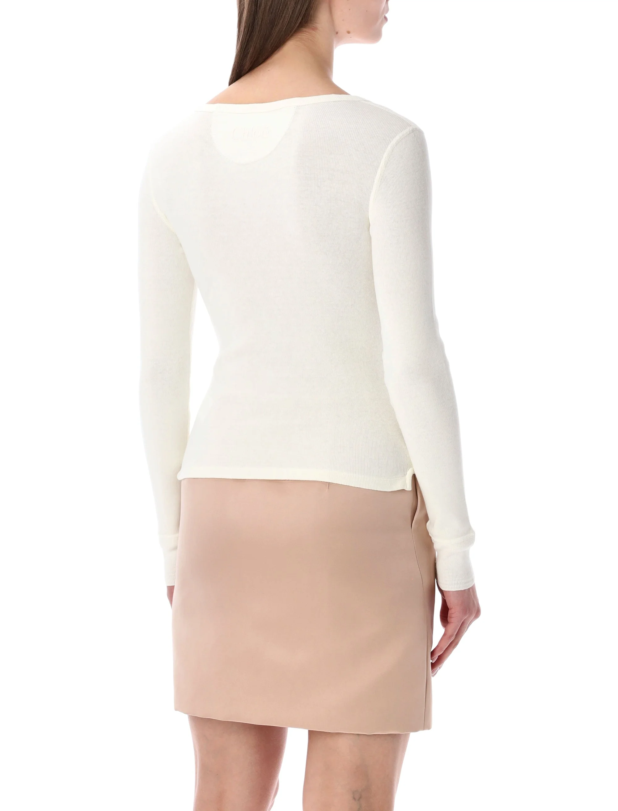 Chloé Scoop-Neck Long Sleeve Shirt - Fitted Elegance - Image 2