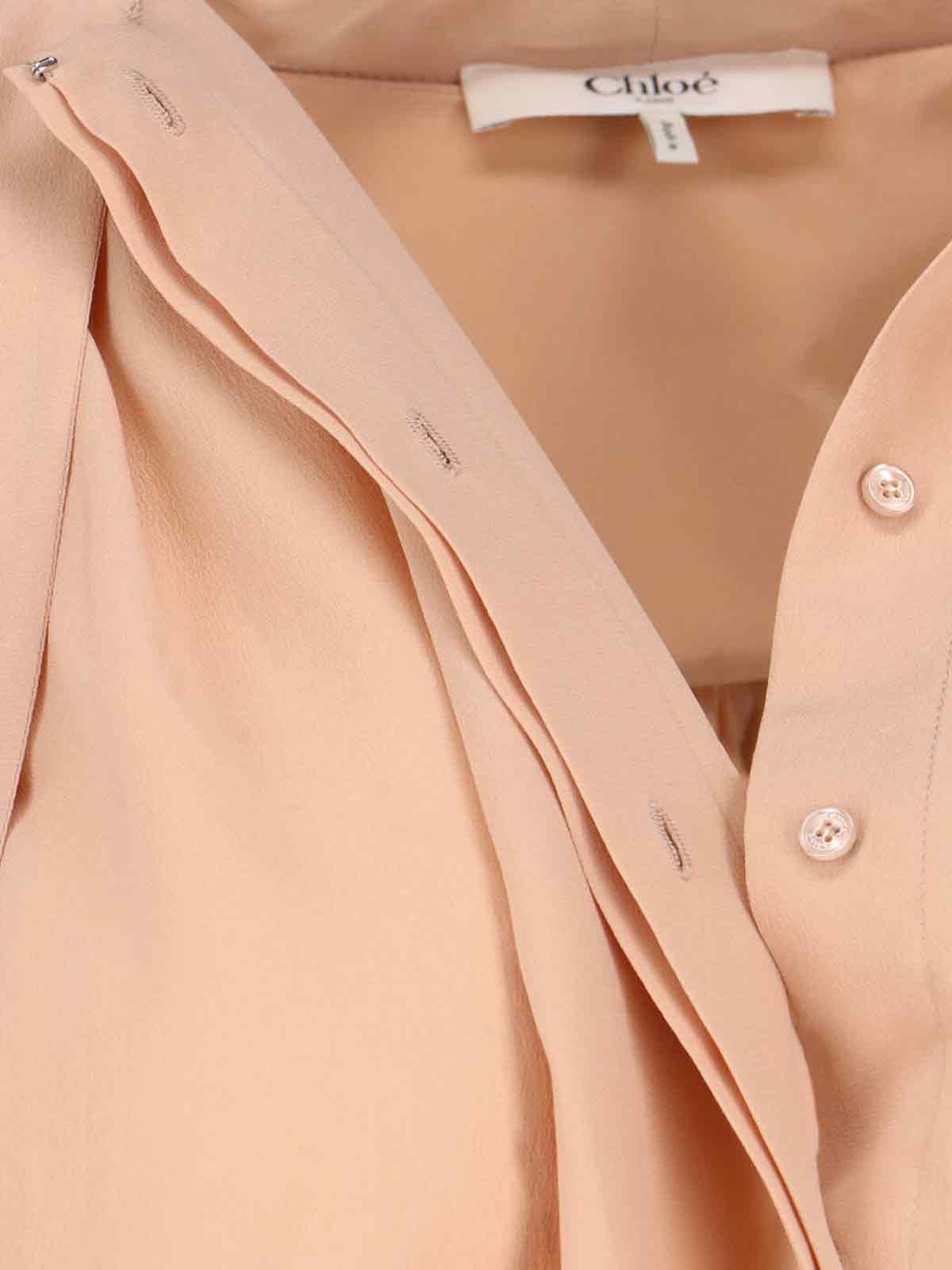 Chloé Silk Button-Up Shirt with Mother-of-Pearl Buttons - Image 4