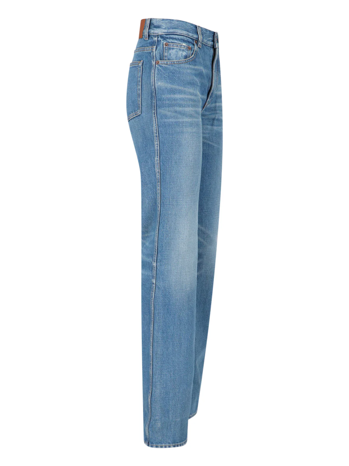 Chloé Women’s Denim Jeans with Calf Leather Patch - Image 3