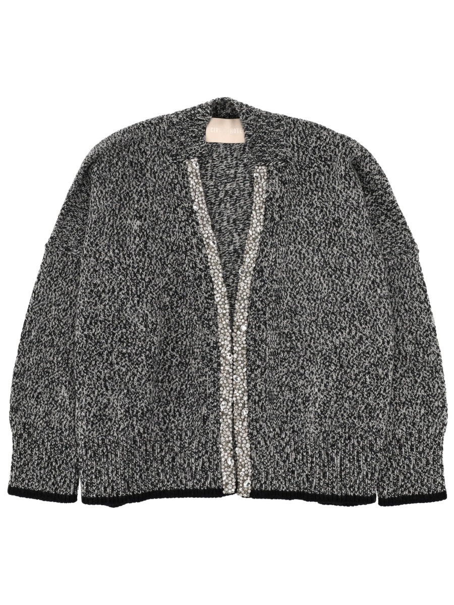 CIRCUS HOTEL Cardigan with Mouliné Workmanship