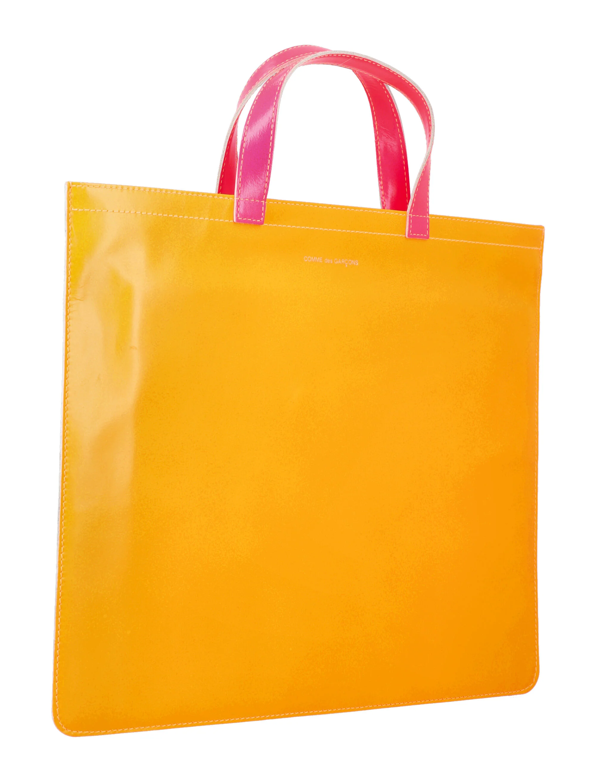 COMME DES GARCONS WALLET Leather Super Fluo Tote Bag - Image 4