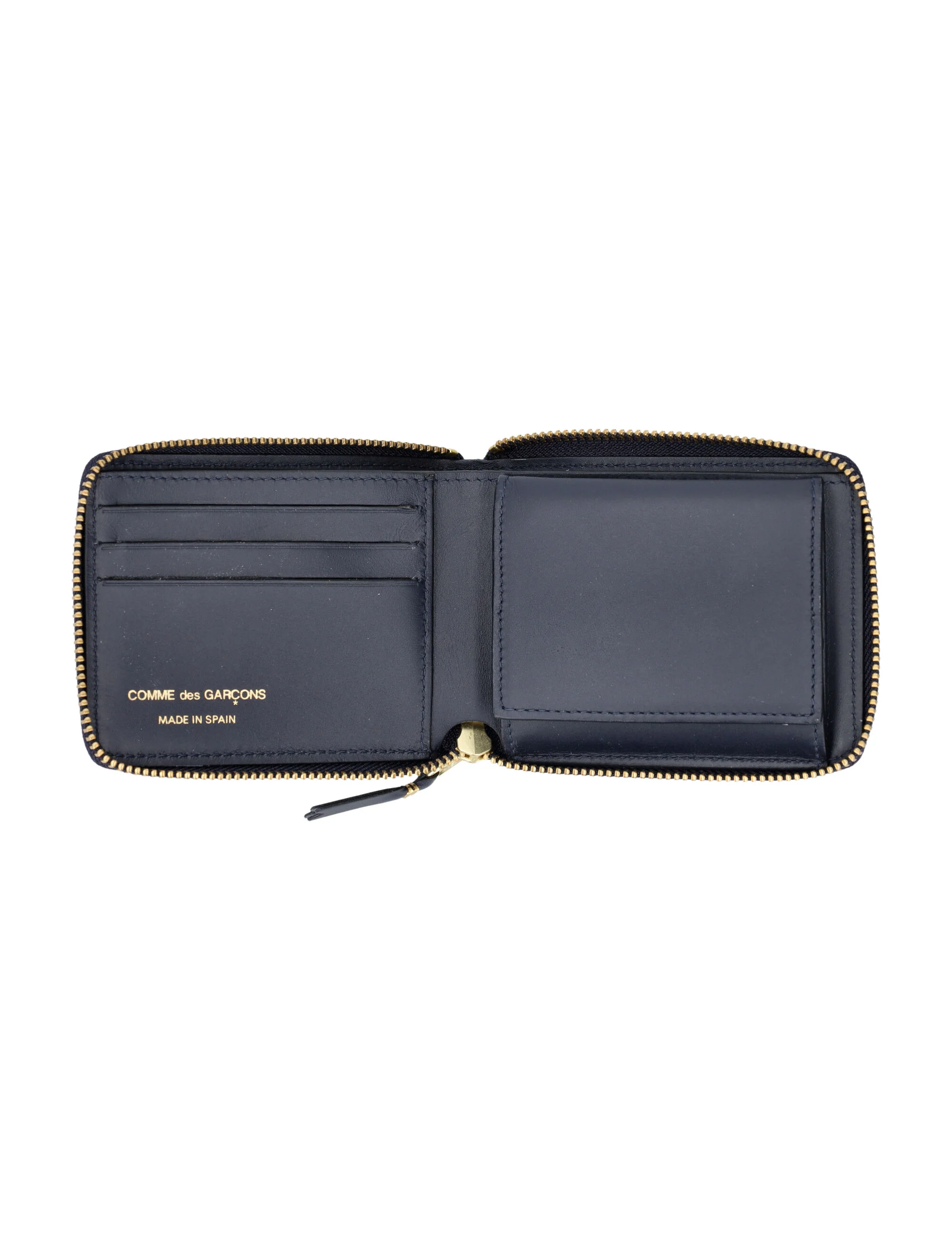 Comme Des Garcons Wallet Unisex Smooth Calfskin Zip-Around Wallet with Gold-Tone Zipper - Image 3
