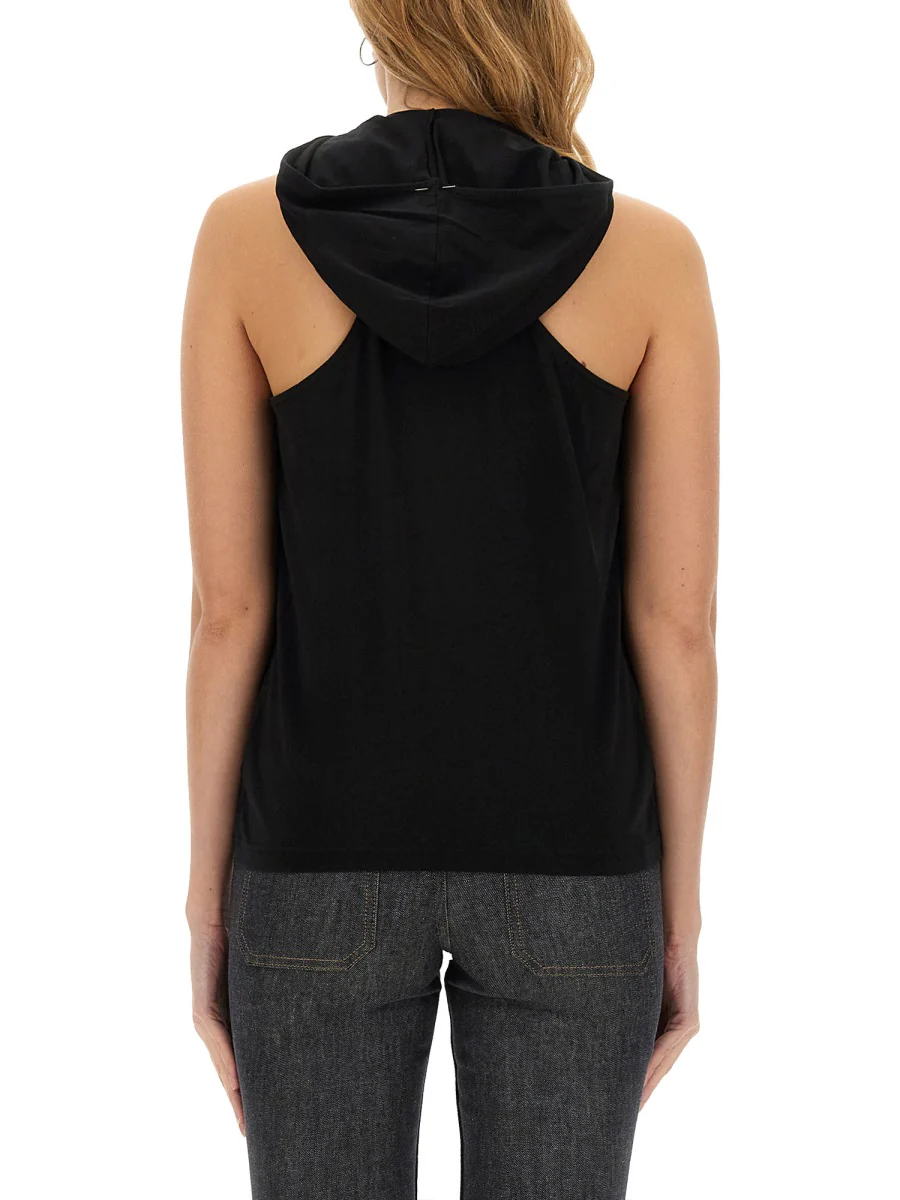 Courreges Logo Embroidered Hooded Tank Top - Image 3