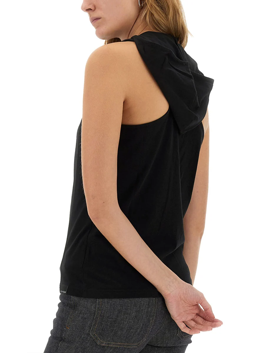 Courreges Logo Embroidered Hooded Tank Top - Image 4