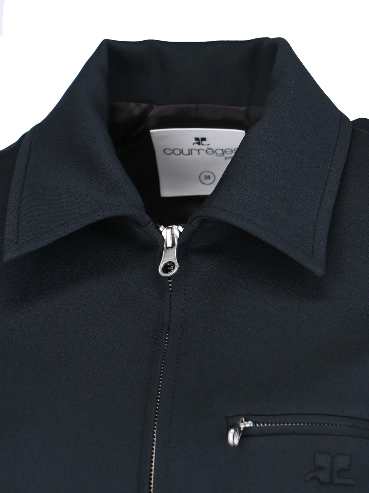 Courrèges Sleek Tailored Polyester-Blend Jacket with Cupro Lining - Image 5