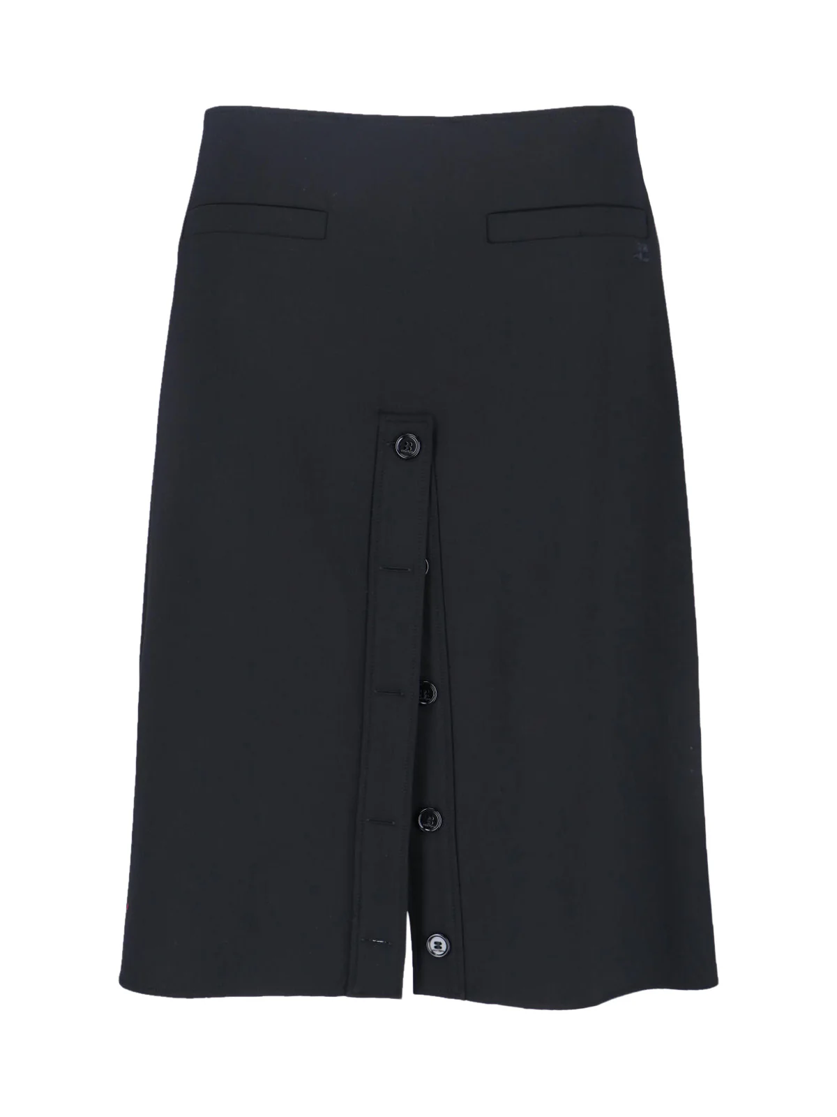 Courrèges Tailored Mini Skirt with Stretch Wool Blend Lining
