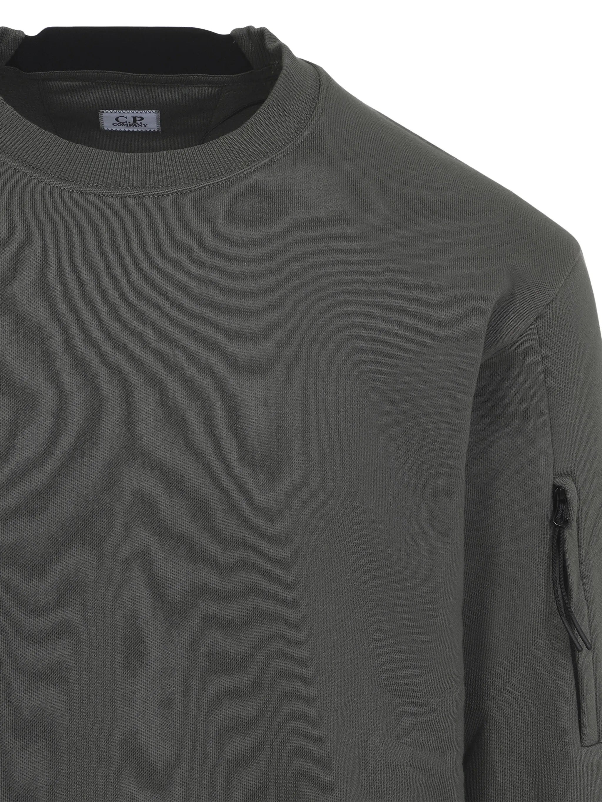 Cp Company Men's Ribbed Crewneck Sweater with Back Embroidered Logo, Lens Pocket, Size L - Image 3
