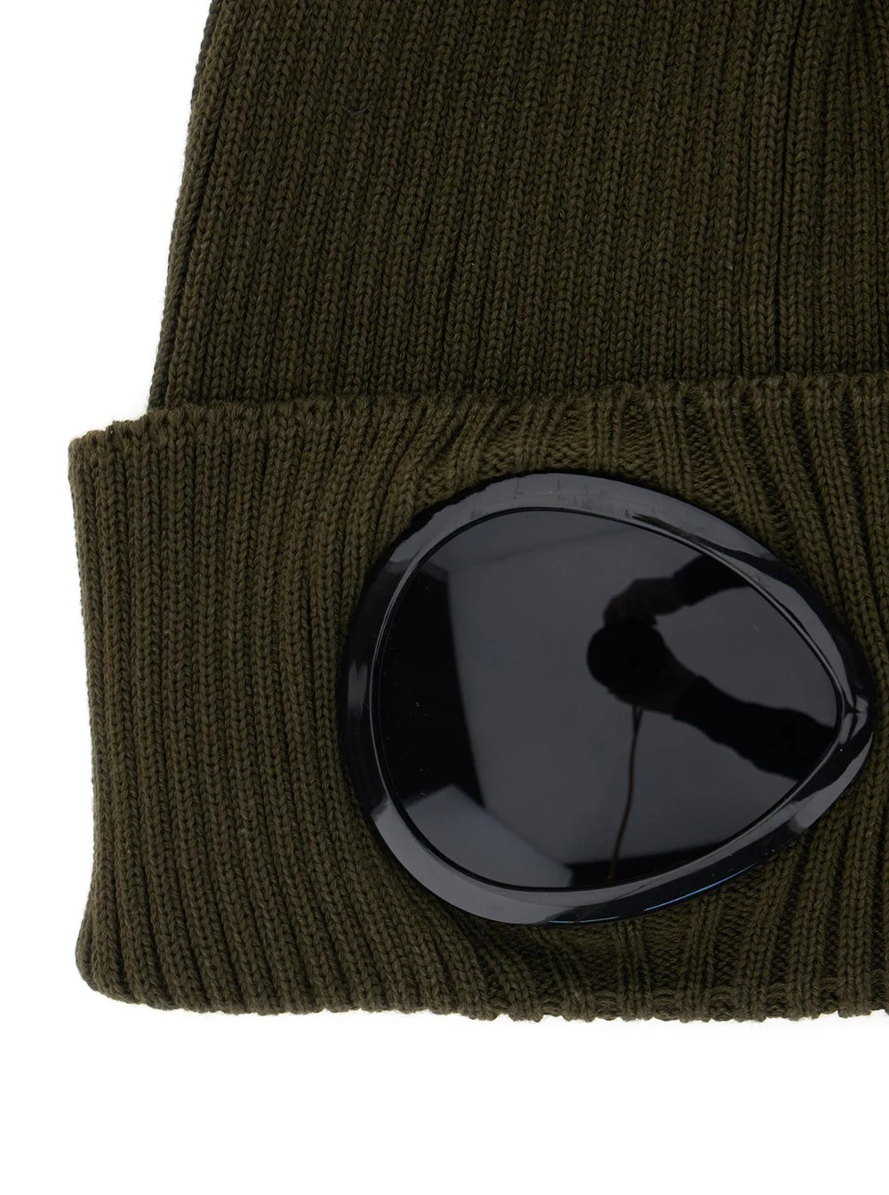 Cp Company Turn-Up Brim Ribbed Knit Hat with Goggle Lenses - Image 3